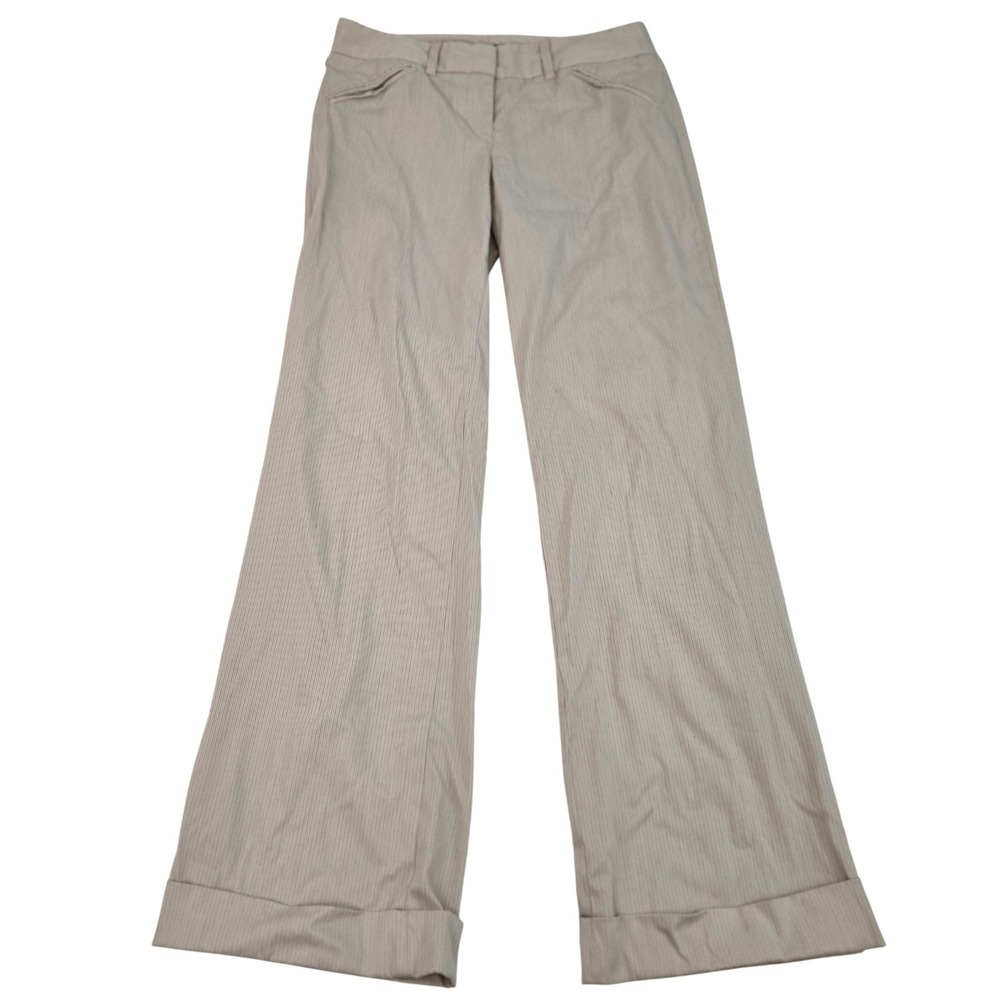 WILLIAM B Pants Womens 6 Pinstripe Wide‎ Leg Cuffed Trousers USA Made Retro Y2K